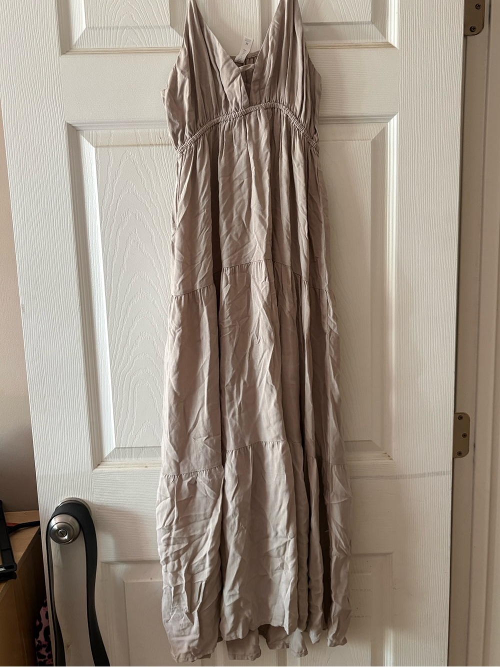 Zenana brand Rayon Light Taupe Maxi Dress with Spaghetti Straps Medium